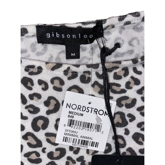 Gibsonlook Soft Knit Twist Front 3/4 Sleeve Top Sz Medium Cheetah Print NWT - Picture 5 of 7